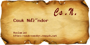 Csuk Nándor névjegykártya